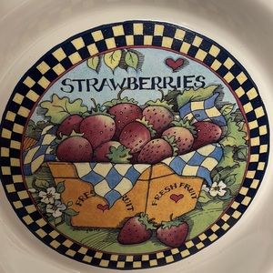 Vintage 1992 Susan Winget 10” Strawberry Pie Plate